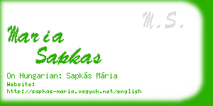 maria sapkas business card